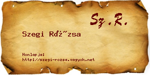 Szegi Rózsa névjegykártya